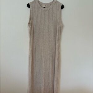 Universal Thread Beige Ribbed Midi Dress